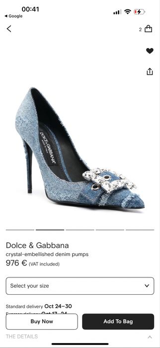 Dolce Gabbana crystal denim pumps