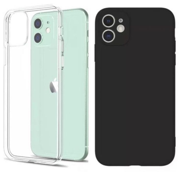 Husa Silicon + Folie Sticla Iphone 12/13/14/15/16E/17 PRO MAX PLUS AIR