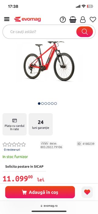 Bicicleta Electrica ebike Rock Machine Storm autonomie 120km roti 29