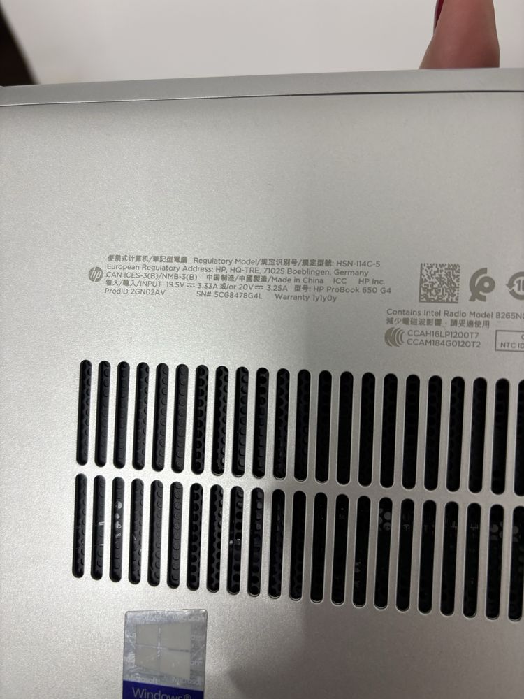 Laptop HP ProBook 650 G4 + Monitor + Docking station