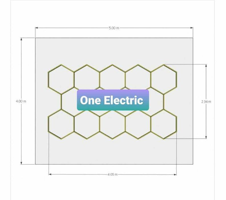 Lumini Led Hexagon 14 Hexagoane fara rama- 456W ,45.000 lumeni