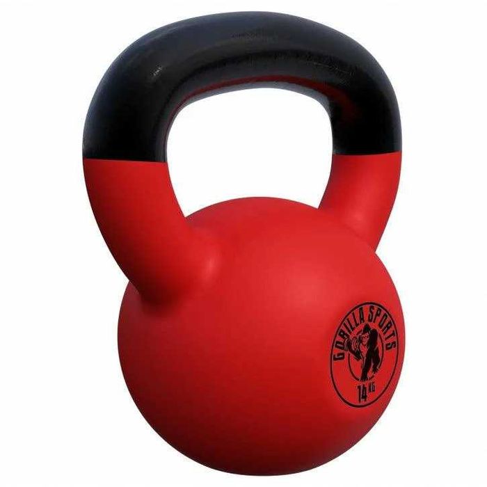 Kettlebell din fontă cu înveliș de cauciuc 14 KG Gorilla Sports