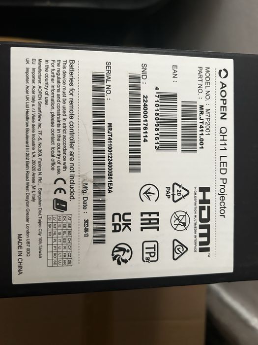 Videoproiector AOPEN QH11 (MR.JT411.001)