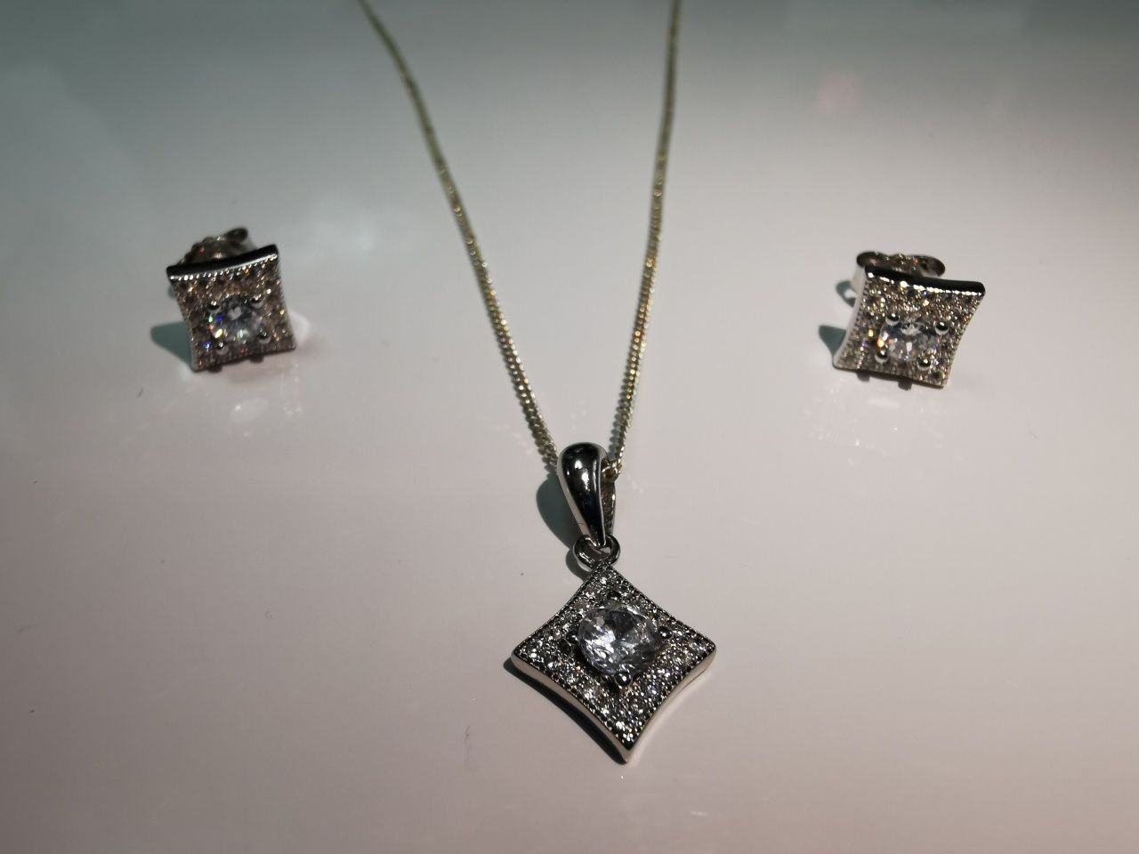 Set bijuterii argint - lant, pandant, cercei - argint 925 -cadou soție