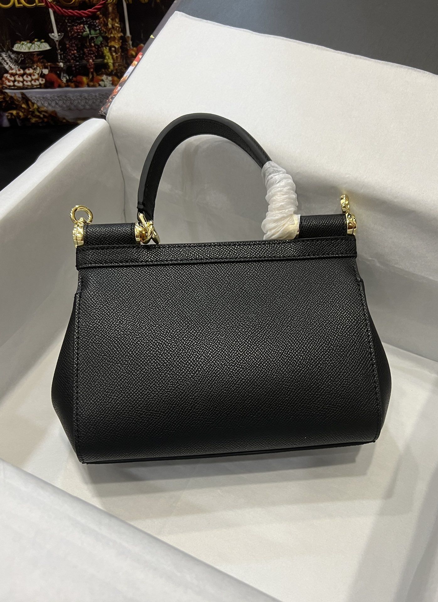 Geanta Dolce Gabbana Sicily 20 cm negru, Premium