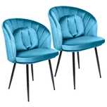 RESIGILAT Set 2 Scaune tip Fotoliu Dining/Bucatarie Dr.Home - Albastru