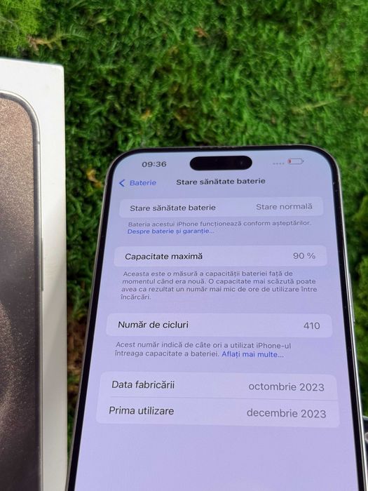 iPhone 15 Pro Max Natural Titanium 256GB, 90% Baterie #7022
