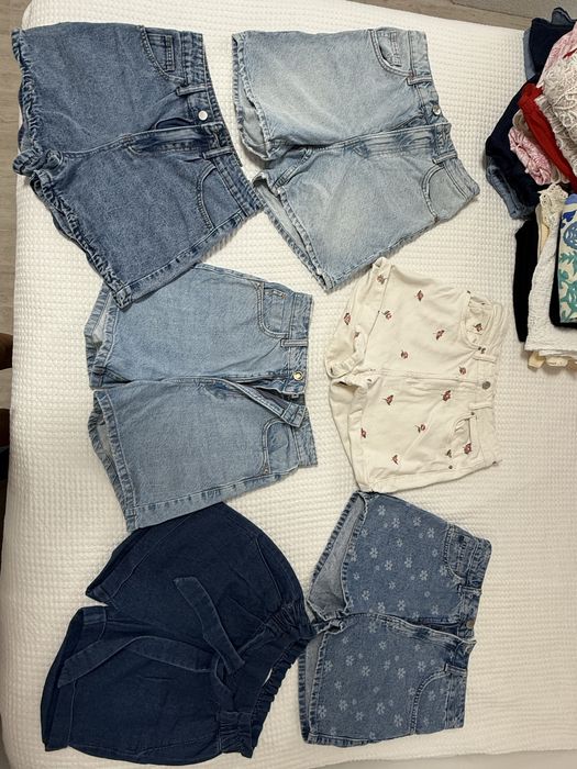 Zara Къси Дънки , пола панталон  , лятна дълга пола  , екип