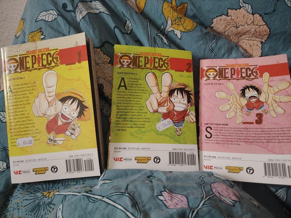 One Piece Volume 1,2,3 Manga
