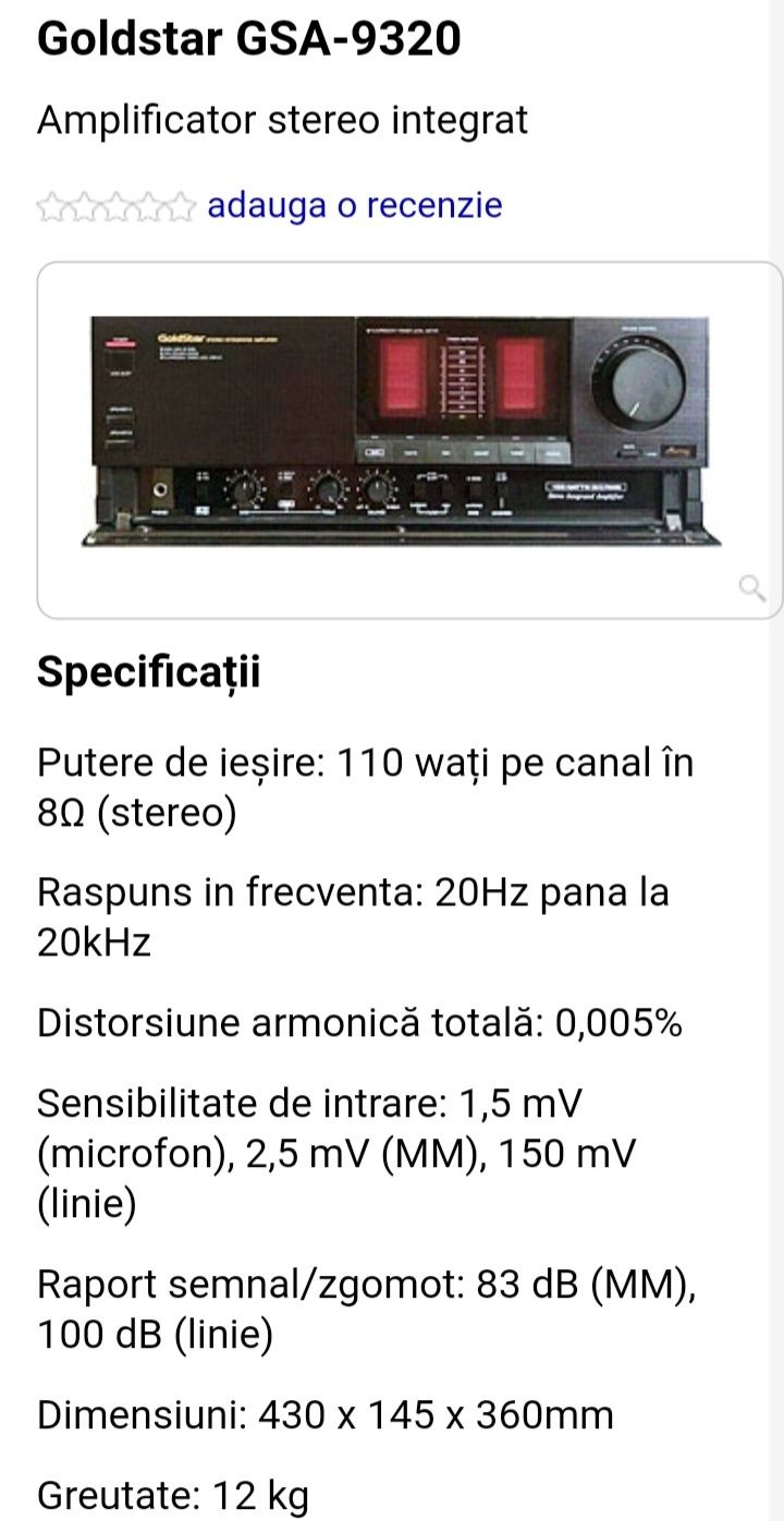 Amplificator Goldstar GSA 9320 HIFI