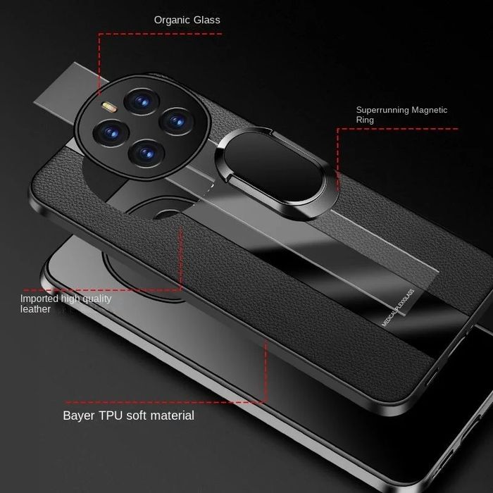 Honor Magic 7 Lite / PORSCHE Кожен кейс гръб с магнитен пръстен