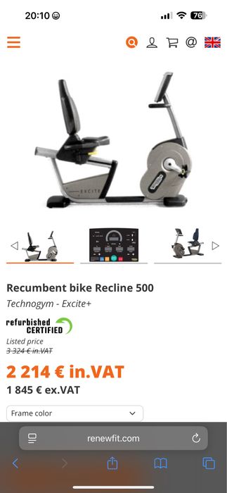 bicicleta fitness  technogym recline 700