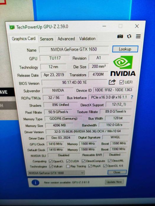 Palit GeForce GTX 1650 GP 4GB GDDR6 128-bit perfecta , ca noua.