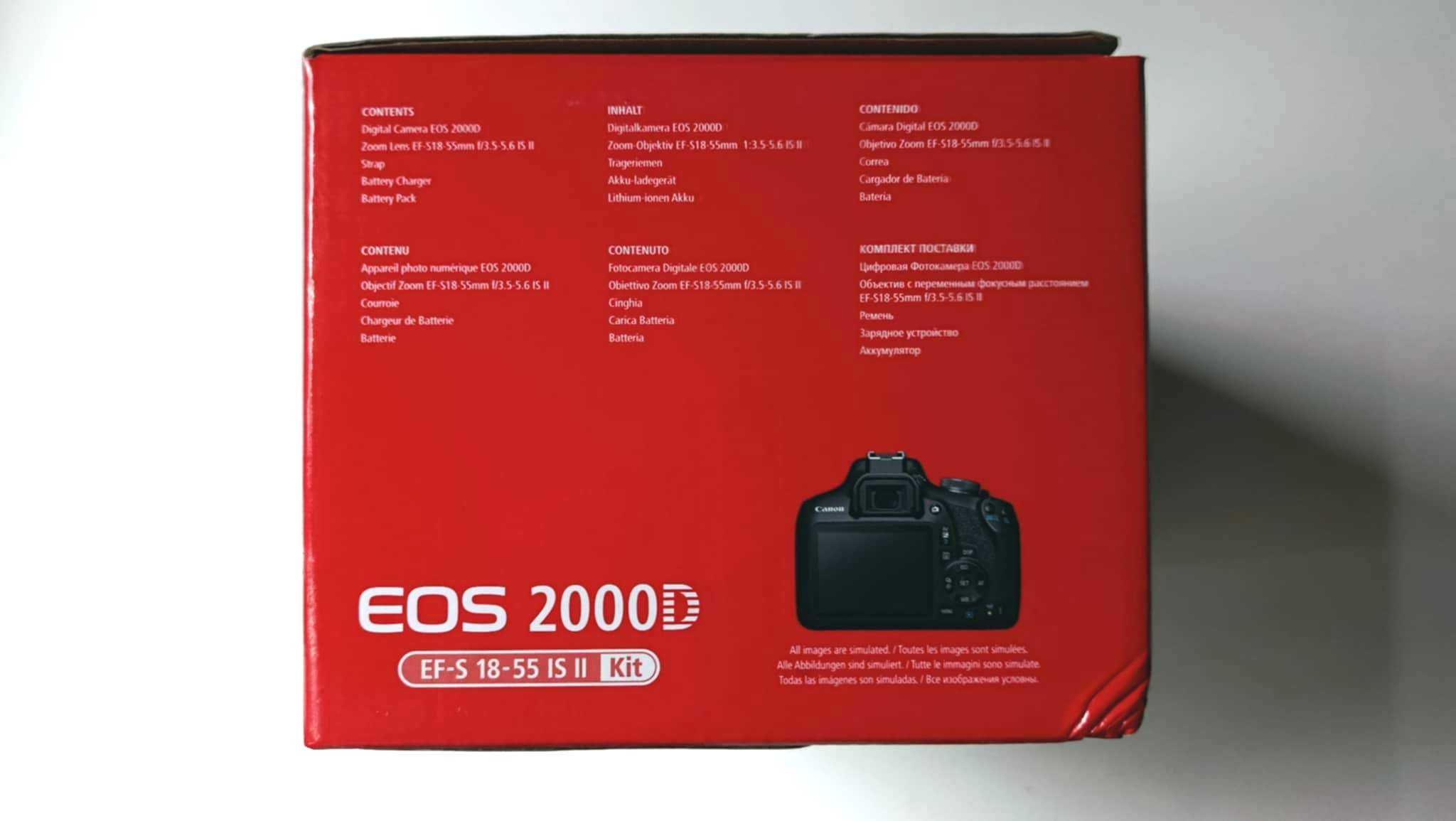 DSLR Canon EOS 2000D,24.1 MP, Negru + Obiectiv EF-S 18-55mm IS II