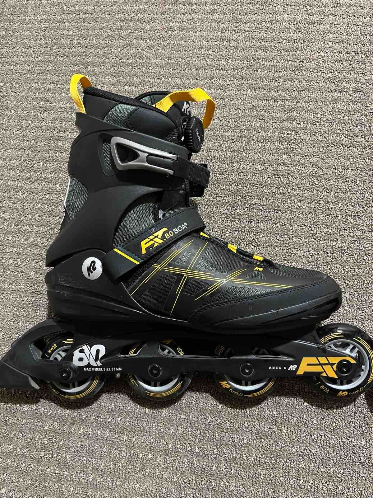 Професионални ролери K2 Fit 80 B.O.A 44,5 и пълно защитно оборудване