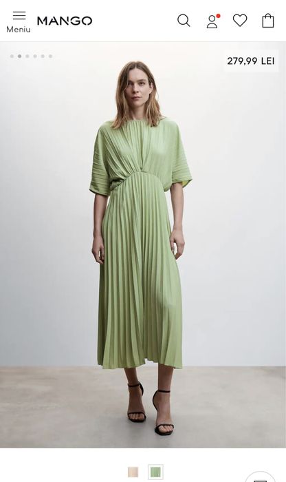 Rochie lunga plisata Mango, mar M, REF. 47072516-ATHENS-A-LM