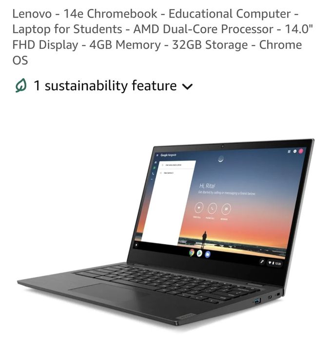 vand laptop Lenovo 14e Chromebook..14 inch..baterie 6 ore.