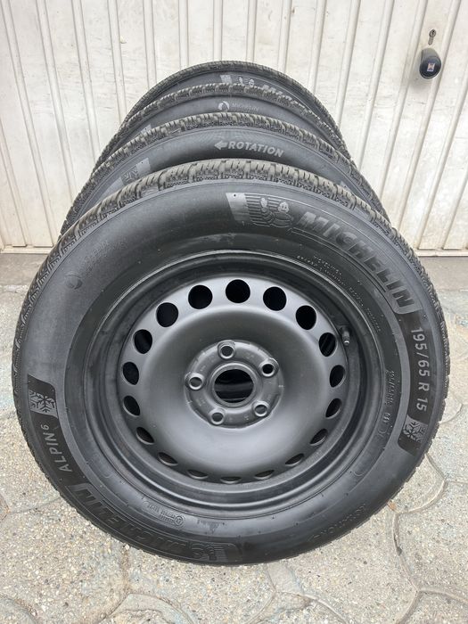 Jante otel 5x112mm, anvelope iarna 195/65 R15, VW, Audi, Seat, Skoda