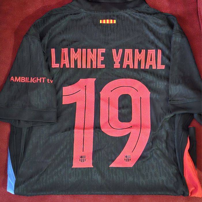 Tricou fotbal Barcelona x Travis Scott Lamine Yamal 19 Marimea XL Slim