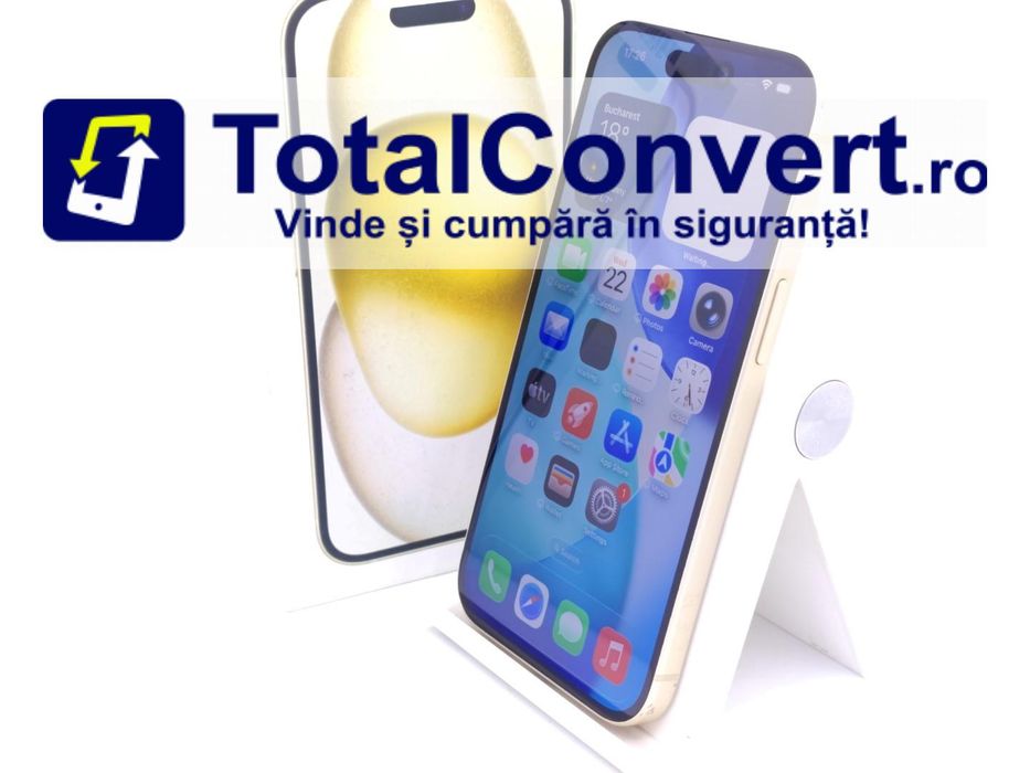 Apple iPhone 15 128GB Yellow 6GB Single, Garantie 24 luni | #D87806