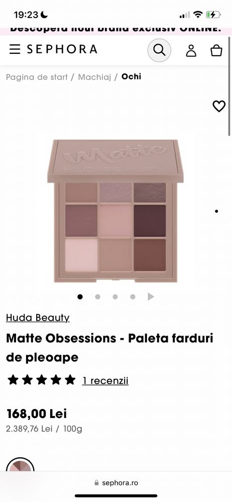 paleta huda beauty matte obsessions noua