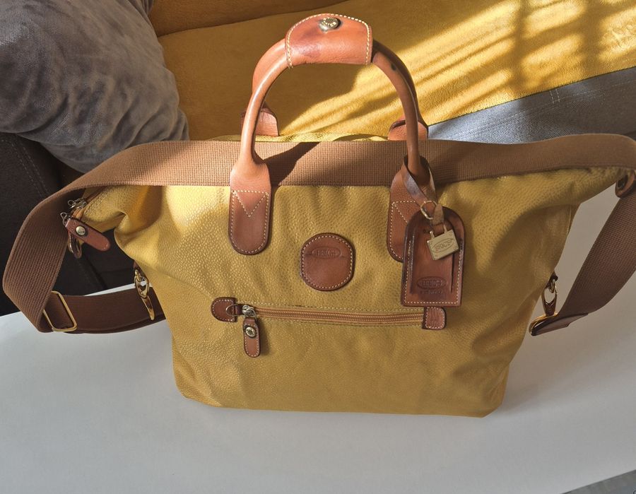 Geantă Bric’s Italy din piele naturală – culoare muștar, impecabilă