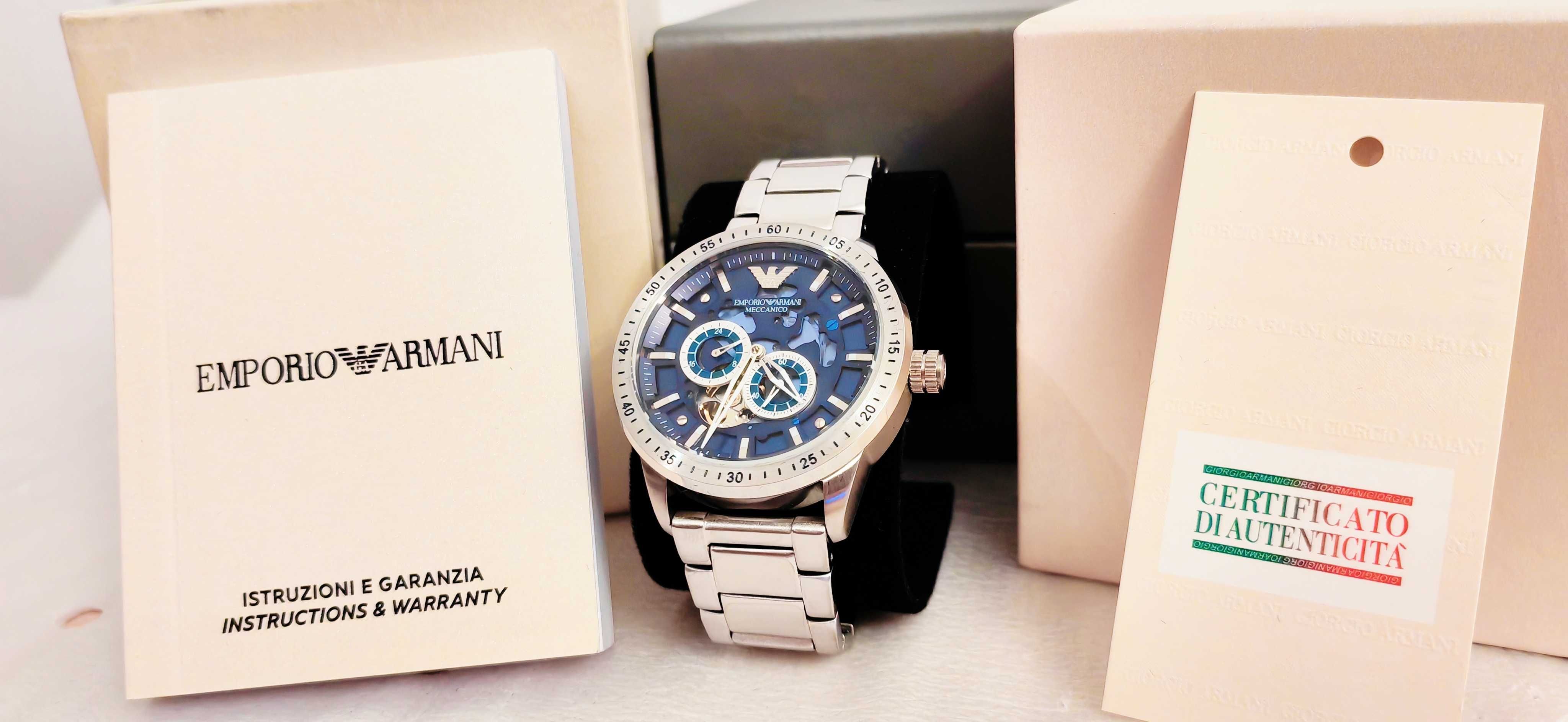 Emporio Armani AR60052 automatic skeleton механичен часовник чисто нов