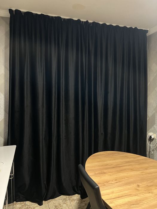 Шторы черные велюр