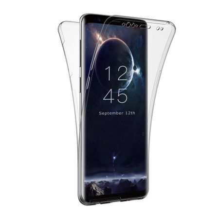 Husa Full TPU 360° (fata + spate) Samsung Galaxy S9, Gri Transparent