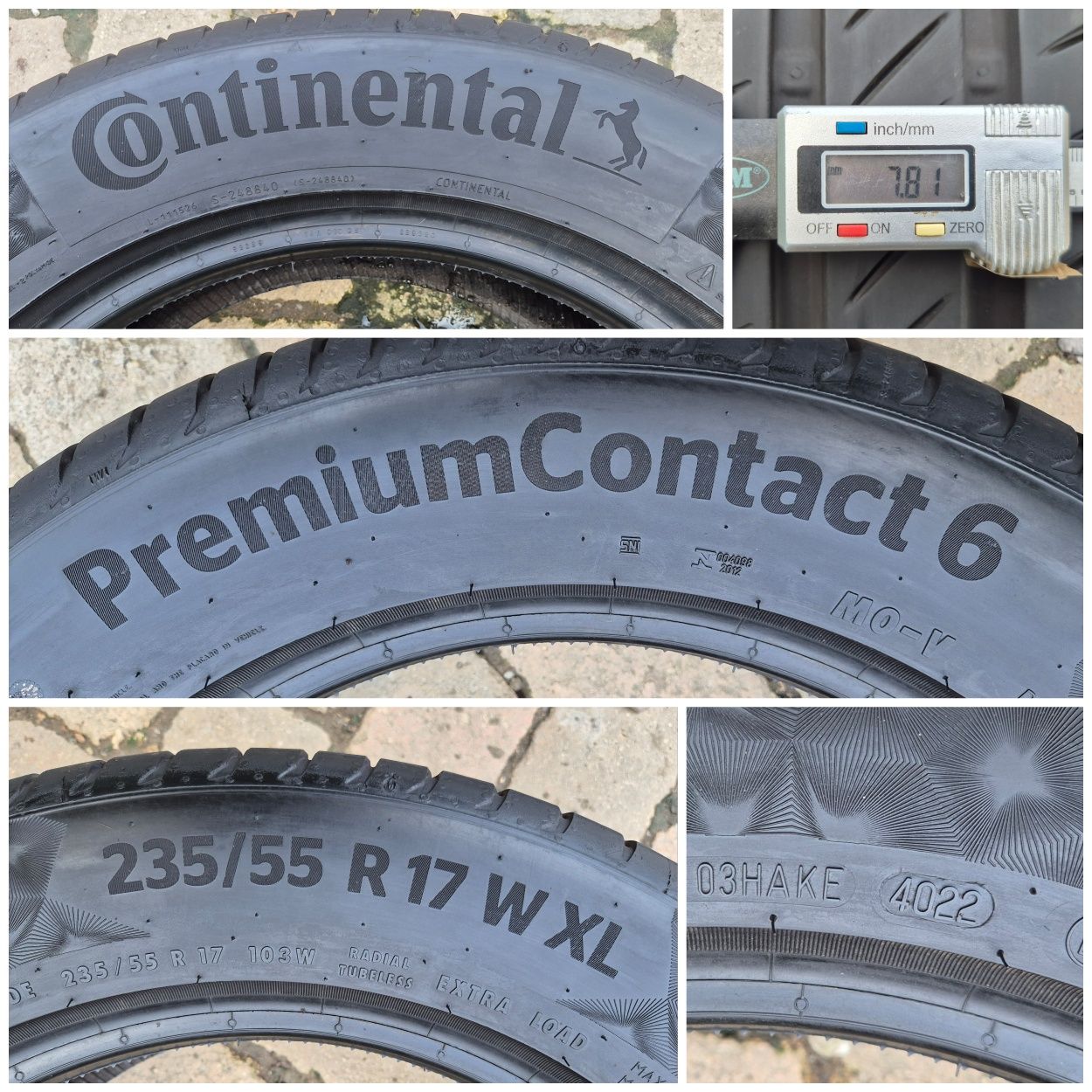 O bucată 235/55 R17 vară - una Dunlop Continental Bridgestone