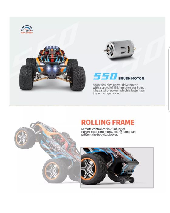 Masina radiocomandata MT 4x4 WLToys 1:10, 45km/h, piese aliaj