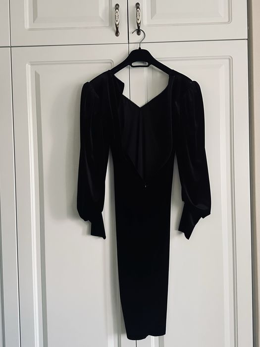Rochie eleganta neagra din catifea , masura S