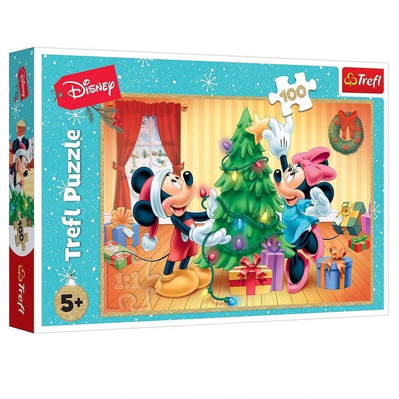 Trefl Коледен пъзел 5+ Disney Мики и Мини Маус 100 части 16447