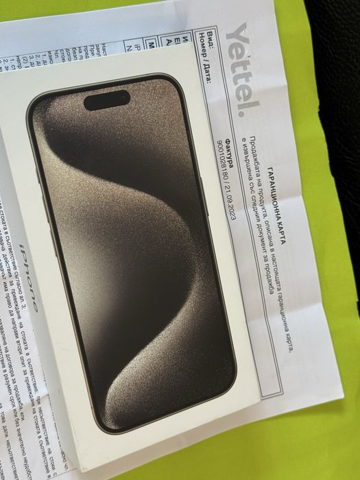 КАТО НОВ 256GB iPhone 15 Pro Yettel Гаранция 2026 Natural