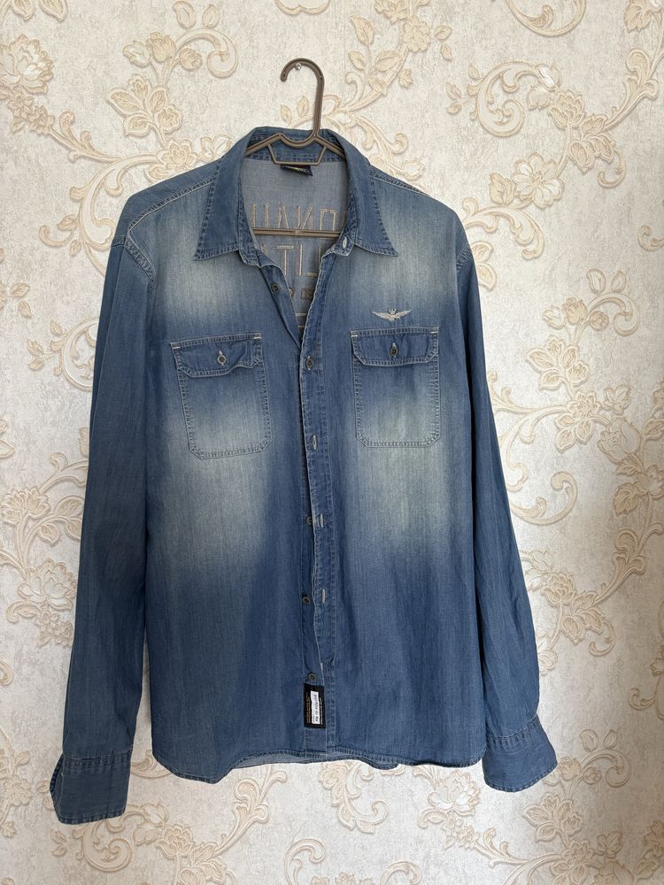 Camasa Aeronautica Militare ,denim barbati xl