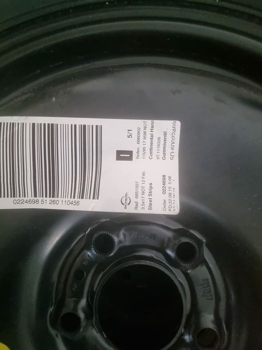 Janta roata rezerva originala pe 17 bmw x1 x2 x3 f30 ... cod 6851507