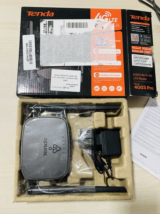 Router Tenda 4GO3 Pro 4G LTE ,nano-sim ,2 antene