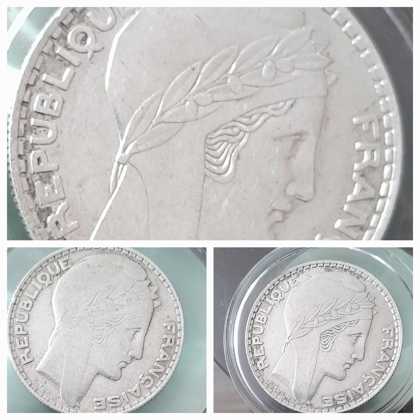 3 monede 1931/34/38  Franța ag 40 gr stare excelentă preț total