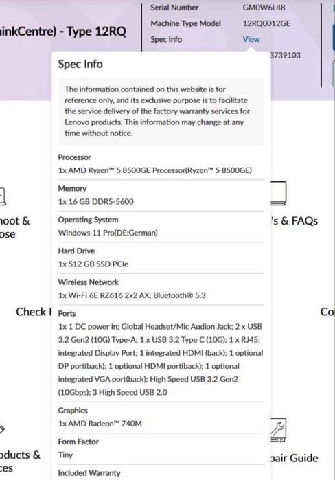 unitate lenevo m75q generatia 5