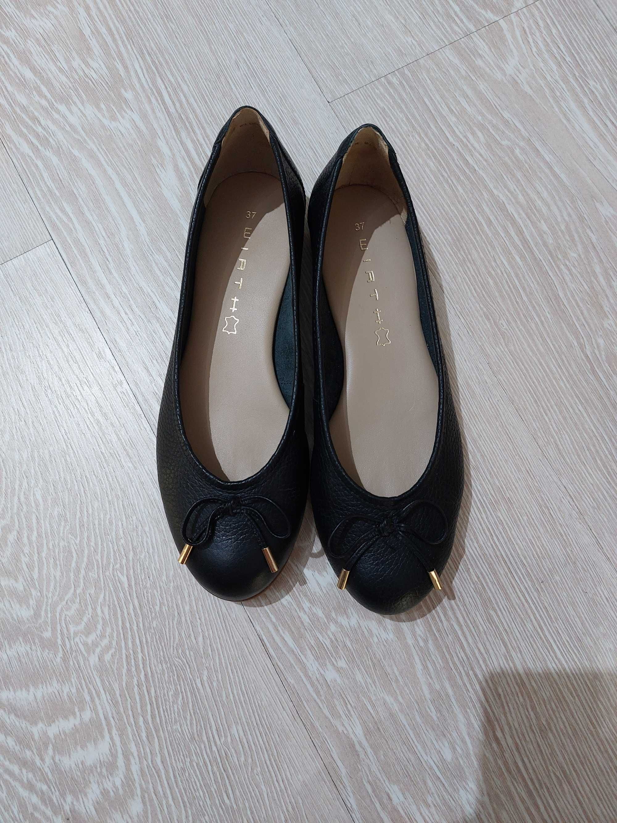 Pantofi balerini piele naturala bleumarin Wirth