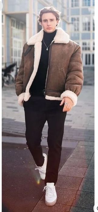 Cojoc Aviator jacket shearling( piele si blana nat)