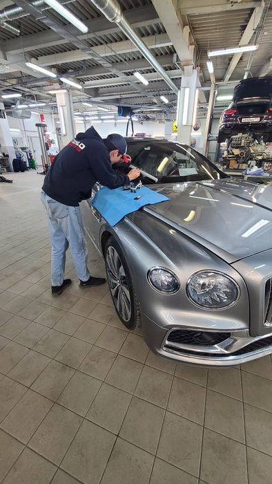 Ремонт лабовое стекло скол + трешна + полировка