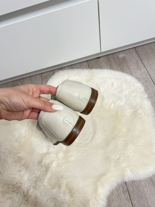 Mocasini din piele naturala Mercato di Fioro crem marime 37