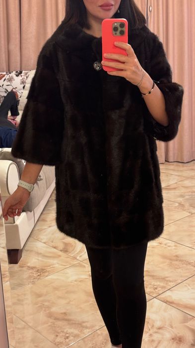 #94 Късо палто от норка.Визон.Яке от норка.Естествена кожа с косъм.