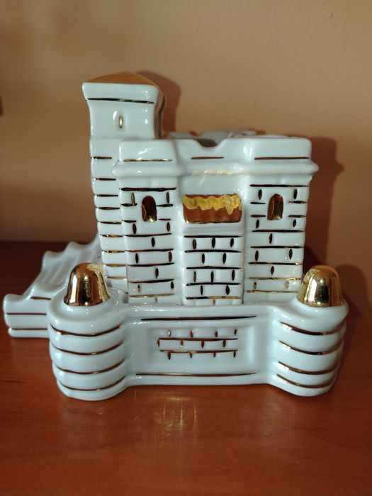 Рядка порцеланова мастилница Баба Вида/Видин с позлата