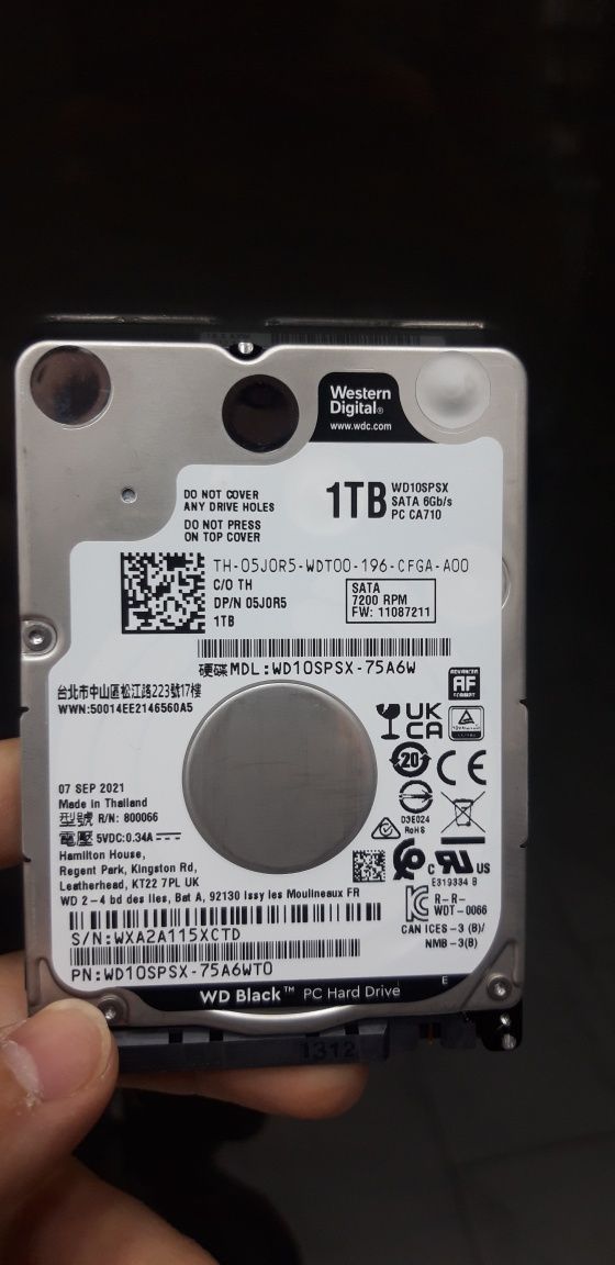 Noutbuchni hdd 1tb 2.5 sotiladi