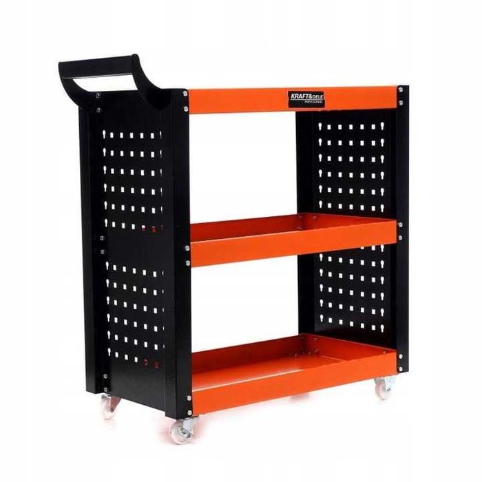 Carucior metalic scule atelier cu roti 3 rafturi (KD365)