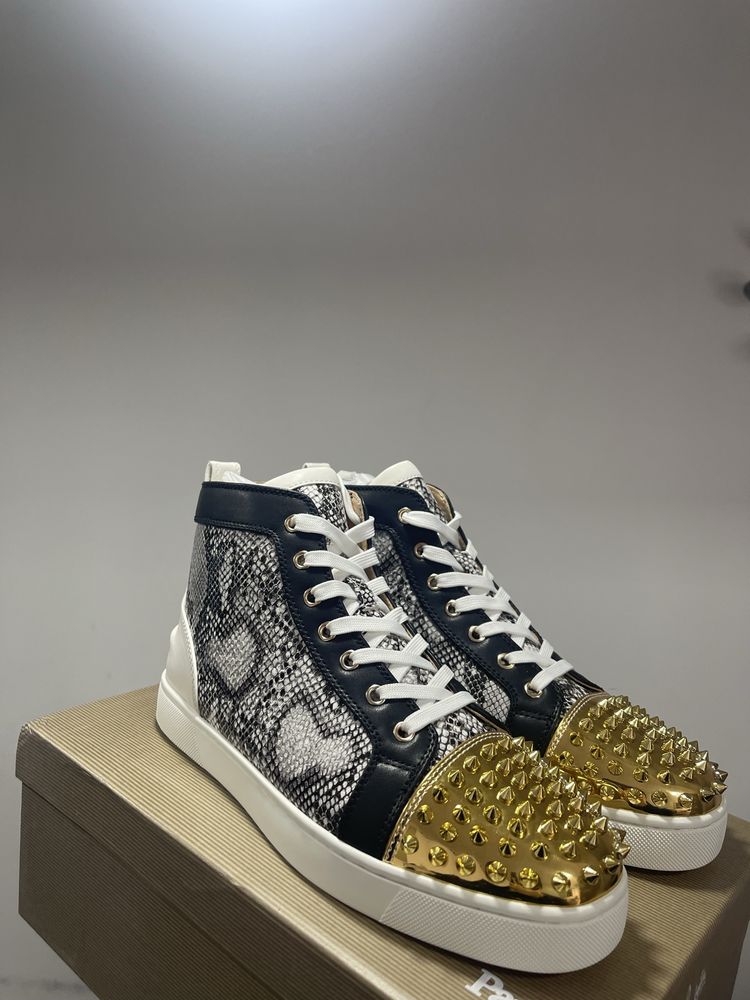 Christian Loublutin High Animal Print Gold