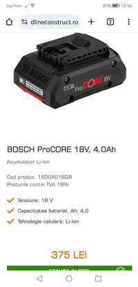 Bosch ProCORE - Acumulator 18 V, 4 Ah nou