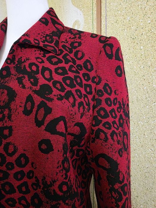 Balzer sacou roșu animalier, lung, Moda Aliss, M/L